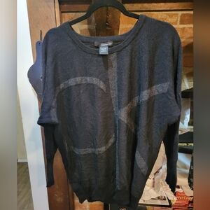 Calvin Klein Black & Gray Logo Pullover Sweater Size XL